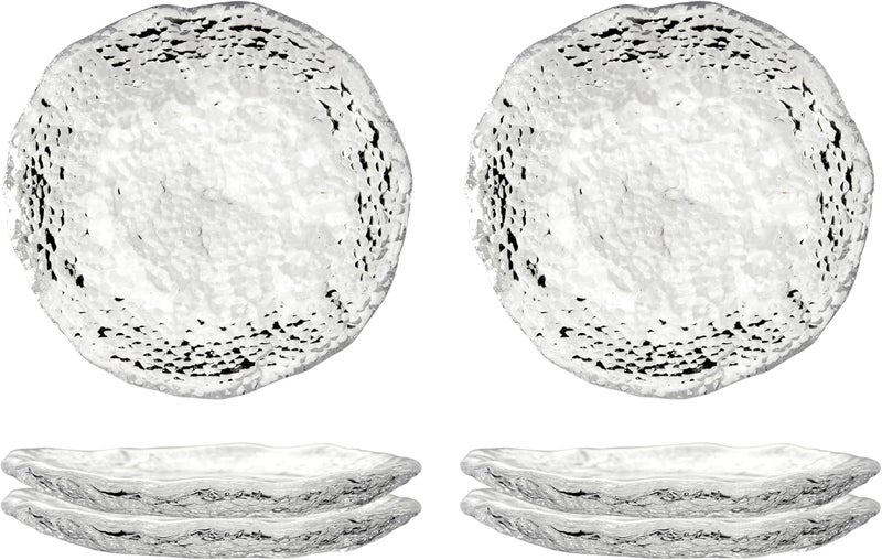 Cryyam Soy Sauce Dishes, Small Dipping Sauce Cups and Bowls, 3.1 Inch Clear Serving Dishes for Condiments, Snacks, Set of 6, Handblown Glass Sauce Dipping Bowls (6, Glacier-Textured) - Image 1